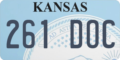 KS license plate 261DOC