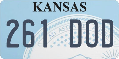 KS license plate 261DOD