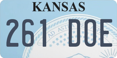 KS license plate 261DOE