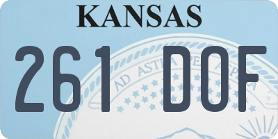 KS license plate 261DOF