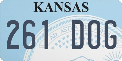 KS license plate 261DOG