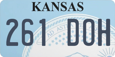 KS license plate 261DOH