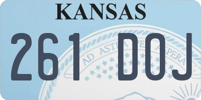 KS license plate 261DOJ