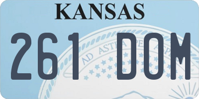 KS license plate 261DOM