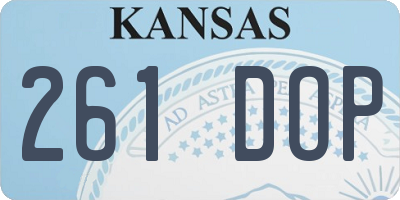 KS license plate 261DOP