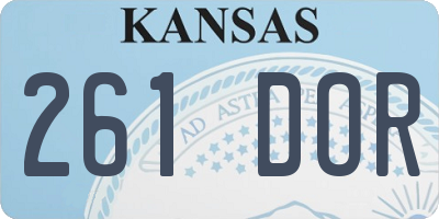 KS license plate 261DOR