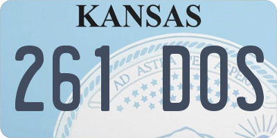 KS license plate 261DOS