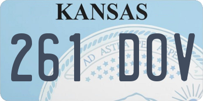 KS license plate 261DOV