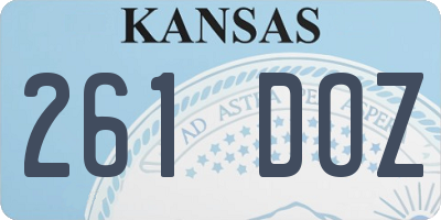 KS license plate 261DOZ
