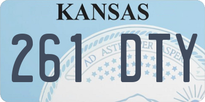 KS license plate 261DTY
