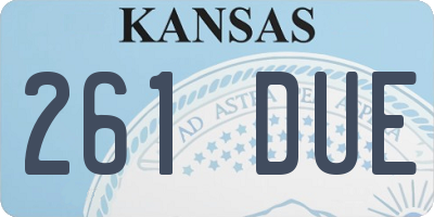 KS license plate 261DUE