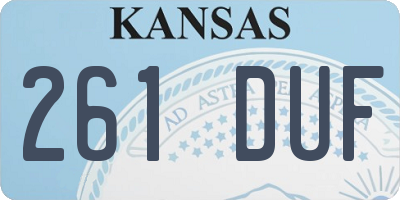 KS license plate 261DUF