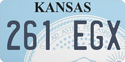 KS license plate 261EGX