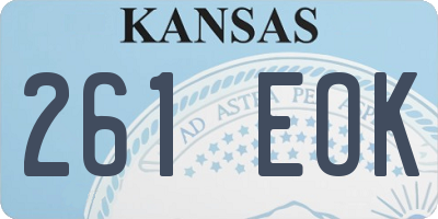 KS license plate 261EOK