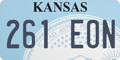 KS license plate 261EON