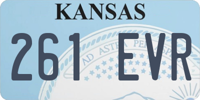 KS license plate 261EVR