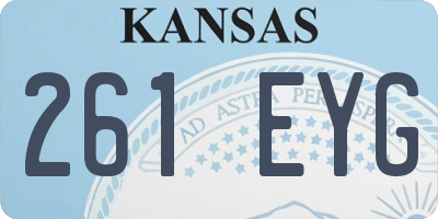KS license plate 261EYG