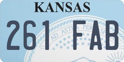 KS license plate 261FAB