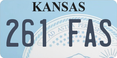 KS license plate 261FAS
