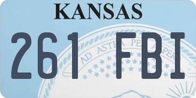 KS license plate 261FBI