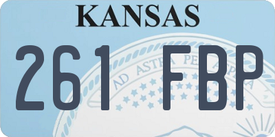 KS license plate 261FBP