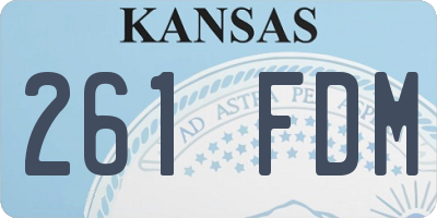 KS license plate 261FDM