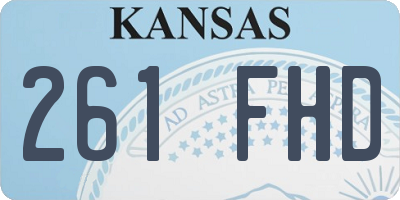 KS license plate 261FHD