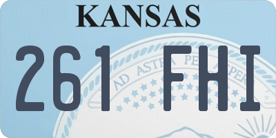 KS license plate 261FHI