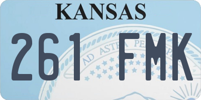 KS license plate 261FMK