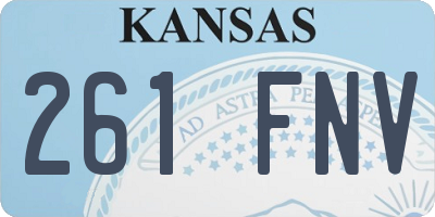 KS license plate 261FNV