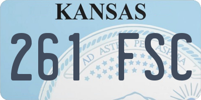 KS license plate 261FSC