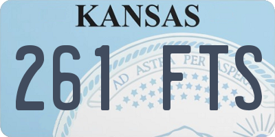KS license plate 261FTS