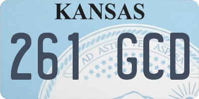 KS license plate 261GCD