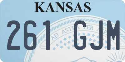 KS license plate 261GJM