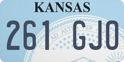 KS license plate 261GJO