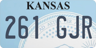 KS license plate 261GJR