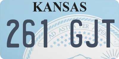 KS license plate 261GJT