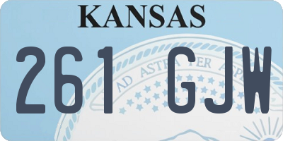 KS license plate 261GJW