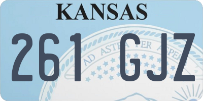KS license plate 261GJZ