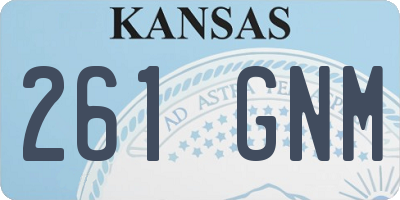 KS license plate 261GNM