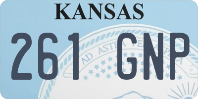 KS license plate 261GNP