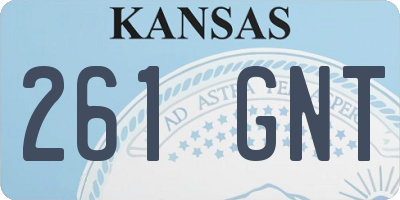 KS license plate 261GNT