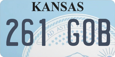 KS license plate 261GOB