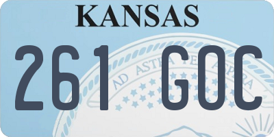KS license plate 261GOC