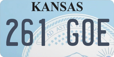 KS license plate 261GOE
