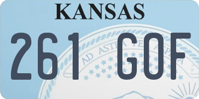 KS license plate 261GOF
