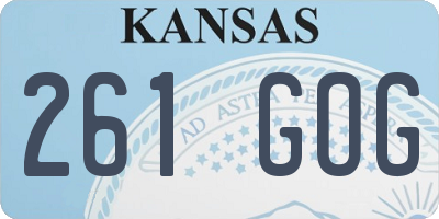 KS license plate 261GOG