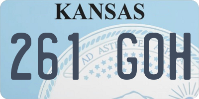 KS license plate 261GOH