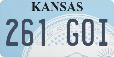 KS license plate 261GOI