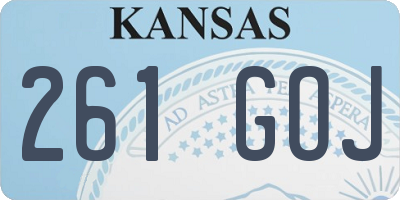 KS license plate 261GOJ